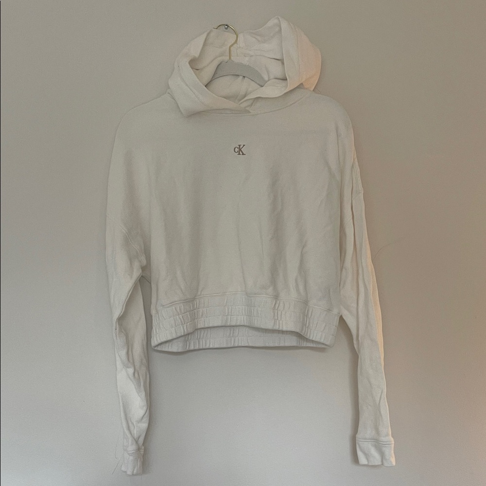Calvin Klein Jeans Cropped Waffle Hoodie